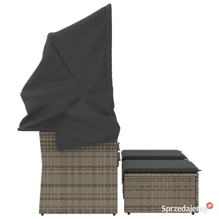 2os sofa ogrodowa z daszkiem i podnóżkami szara sprzedam