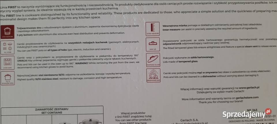 GERLACH First zestaw garnków z pokrywkami 6 Ełk