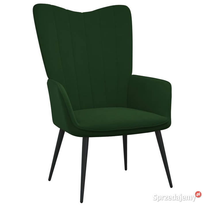 Fotel ciemnozielony obity aksamitem WM327679 Warszawa