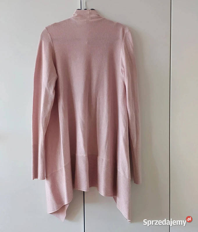Sweter długi kardigan 36 S pudrowy róż Reserved Koszalin