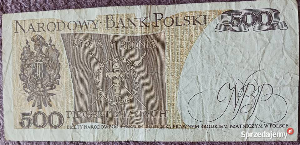 500 T Kościuszko seria ET 1VI1982 r Numizmatyka Konin