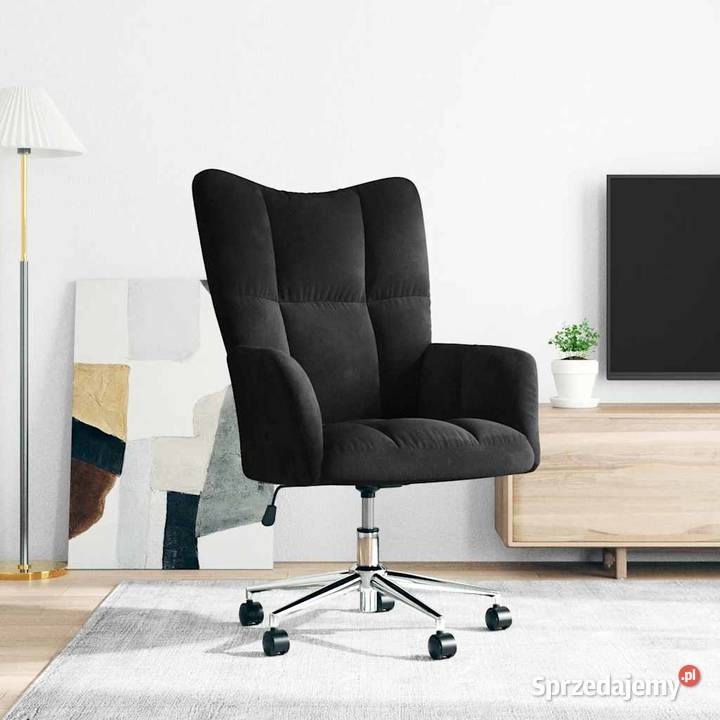 vidaXL Fotel czarny obity aksamitemSKU328167 Fotele mazowieckie