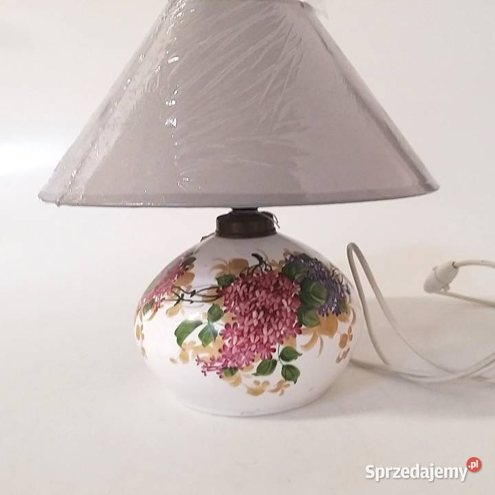 Lampa szkło opalinowe ręcznie malowane Francja Warszawa