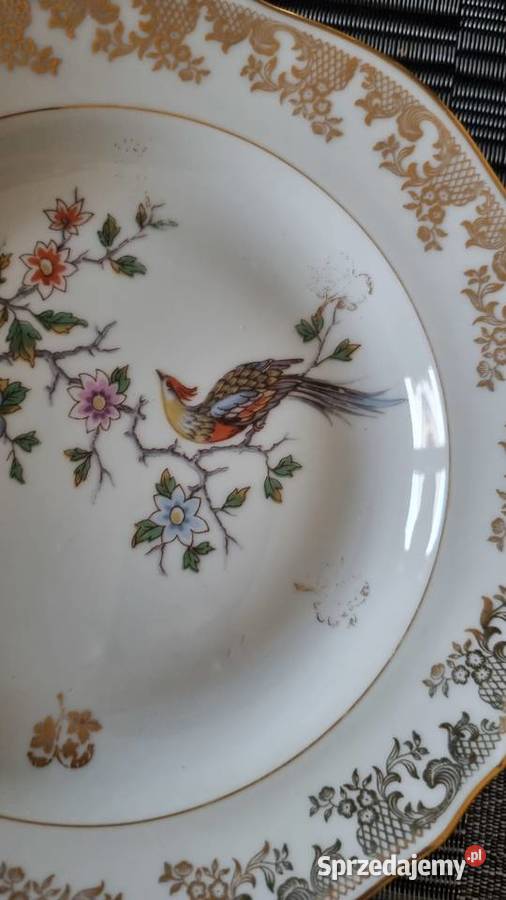 Talerze Z Rajskim Ptakiem głębokie Porcelana Wola Podłężna