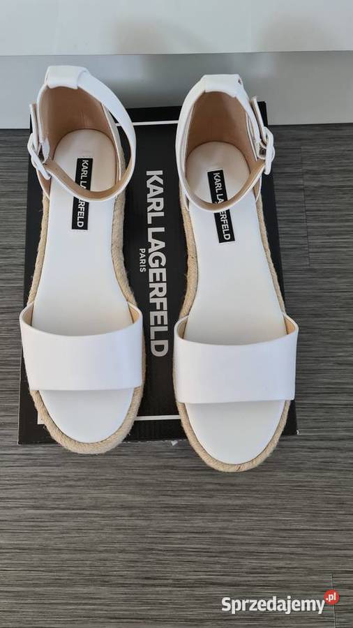 Nowe skórzane espadryle sandały Karl Lagerfeld 25cm Nowogard