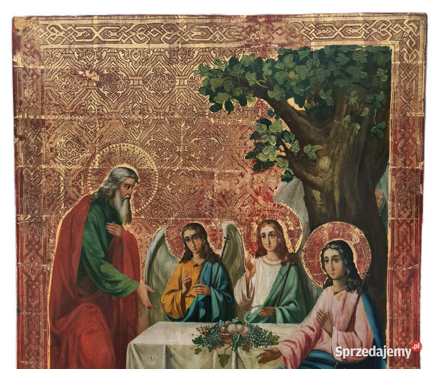 Ikona Święta Trójca Starego Testamentu XIXw 0149 Warszawa