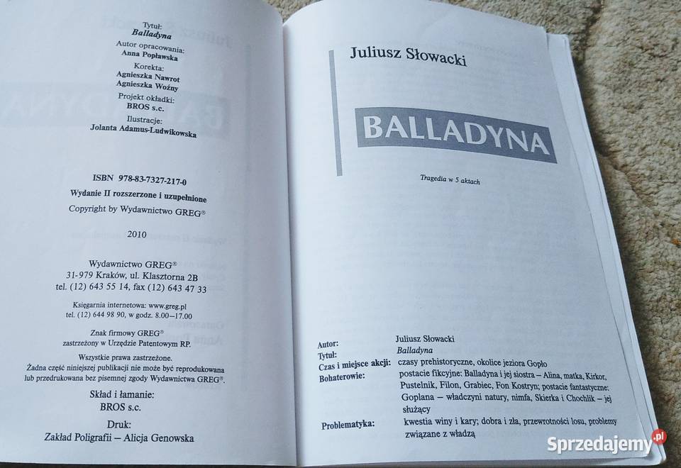 Balladyna Juliusz Słowacki Lektura z Proza i poezja pomorskie Gdańsk