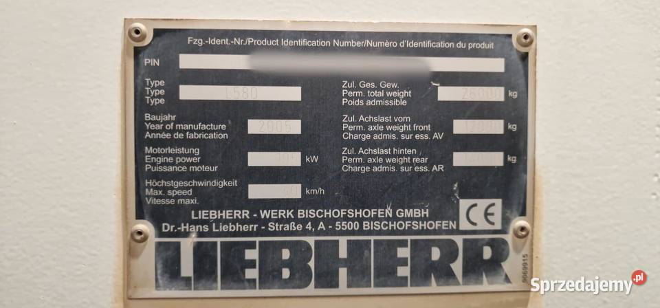 Ładowarka kołowa Liebherr 580 Katowice