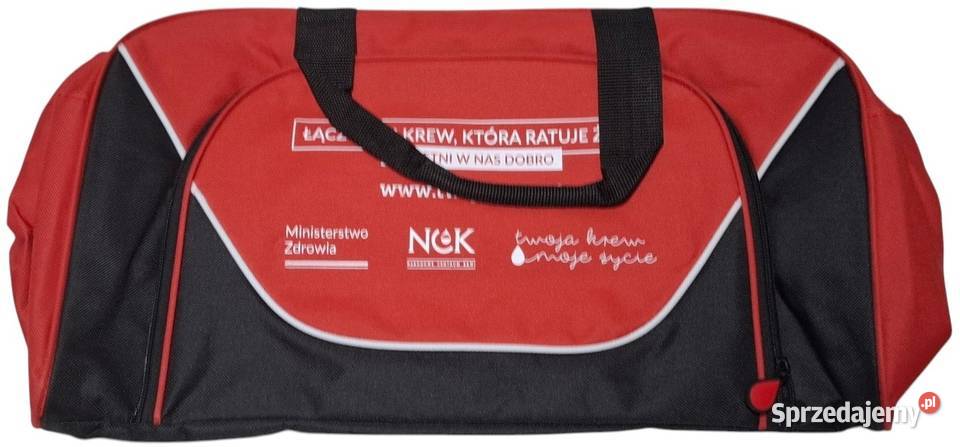 Torba sportowa czerwonoczarna 22x27x45 śląskie