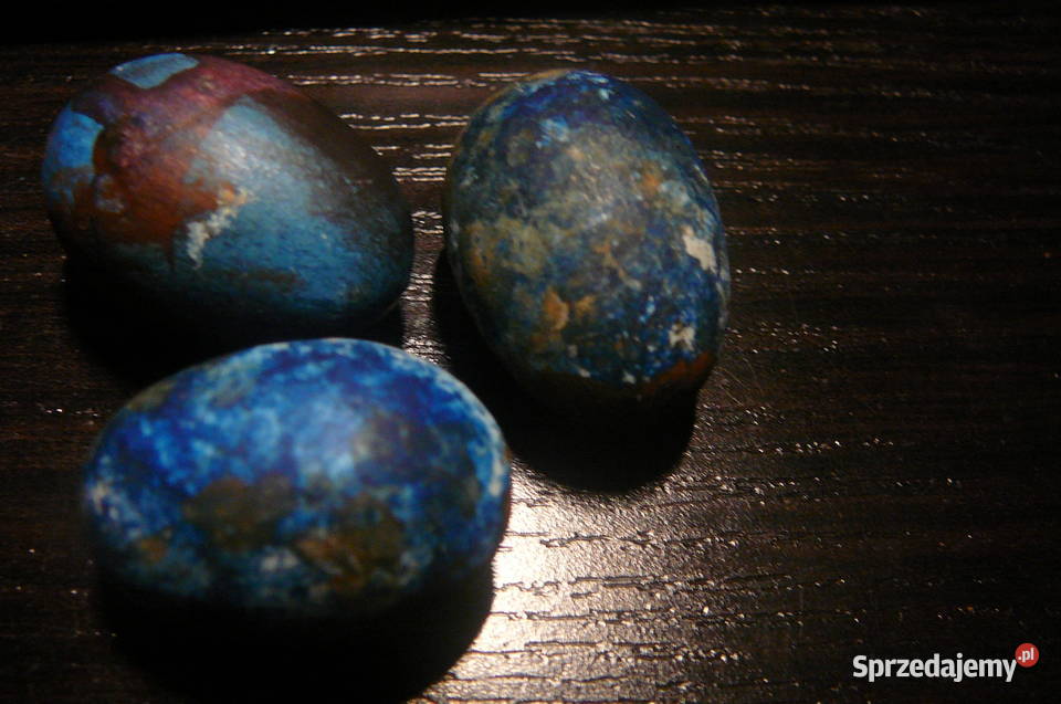 3 małe pisanki Wielkanocne PRL Wrocław