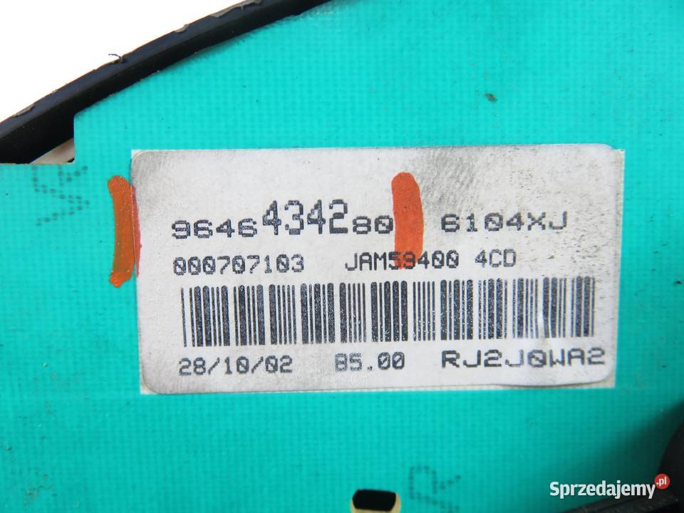 LICZNIK PEUGEOT PARTNER I 20 HDI RHY 9646434280 Liczniki i zegary małopolskie