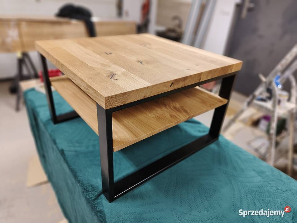Szafka RTV stolik kawowy z półką Lity dąb loft