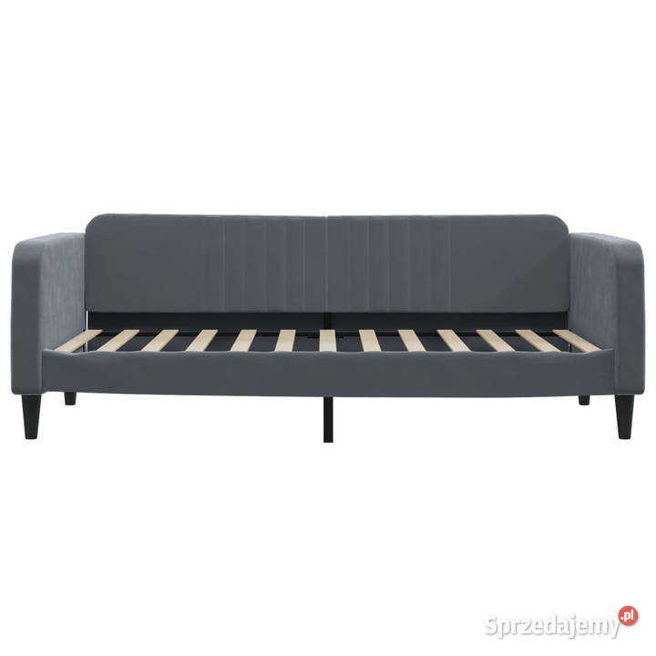 Sofa z materacem do spania ciemnoszara aksamit Warszawa