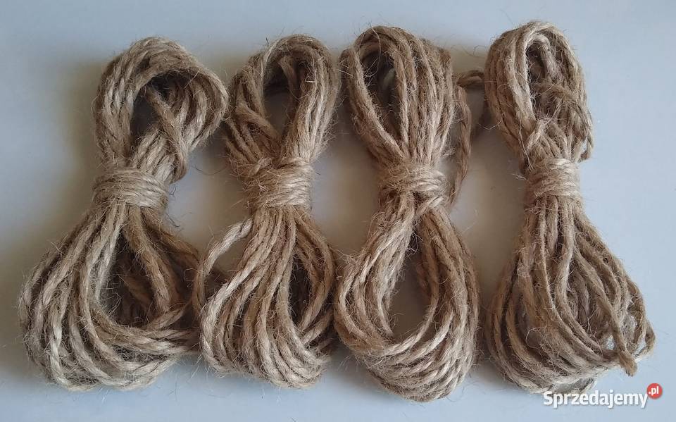 Sznurek juta naturalny ozdobny 2 mm 4 x 620 sprzedam