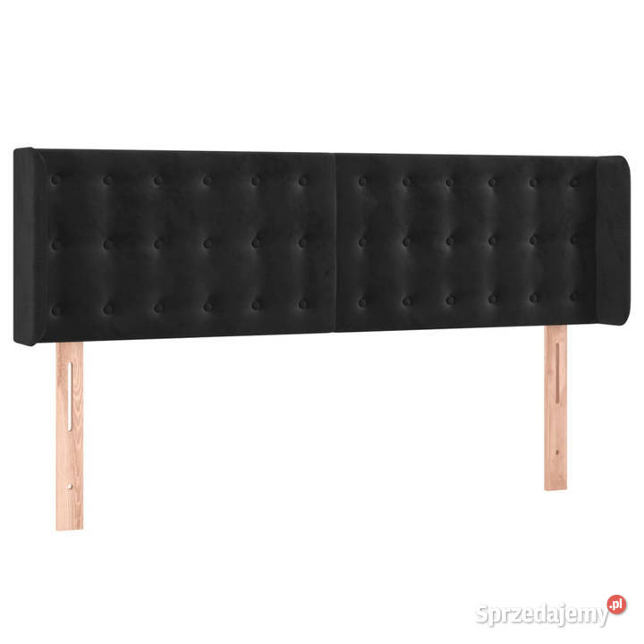 Zagłówek uszak czarny 147x16x7888 aksamit Warszawa
