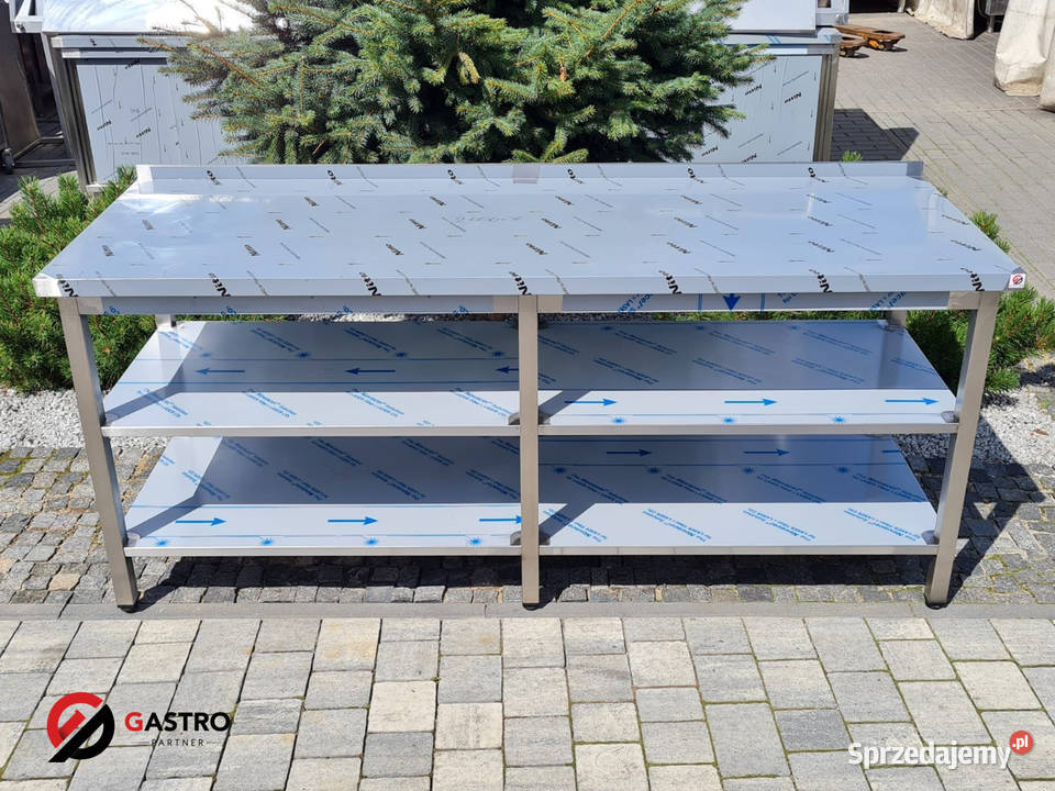 Stół nierdzewny z dwoma półkami 200x70x85 Meble Ostrów Wielkopolski sprzedam