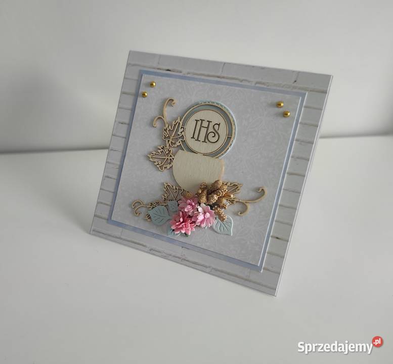 Kartka Komunia Święta handmade ręcznie robiona Łódź