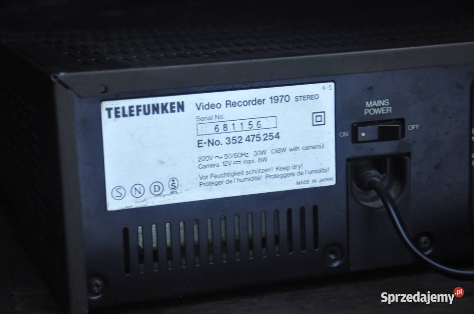 Video Recorder 1970 Telefunken Video Retro Rzeszów