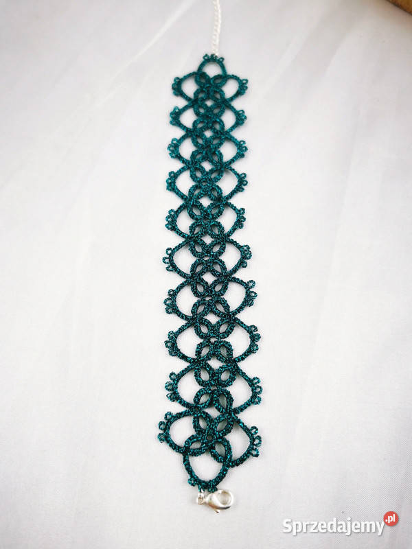 Komplet biżuterii frywolitka Wiśniowa