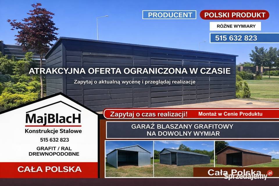 GRAFITOWA Wiata ze Schowkiem wewnątrz Garaż z Ożarów Mazowiecki