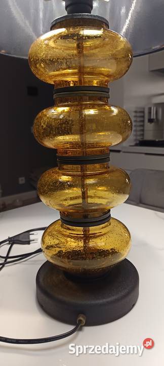 Duża miodowa jednopunktowa szklana lampa Lampy stołowe i nocne Chorzów
