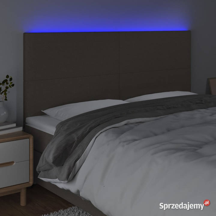 Zagłówek do łóżka z LED taupe 160x5x118128 Warszawa