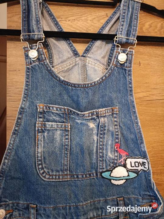 Krotkie jeansowe ogrodniczki marki Topshop Moto Chełmno