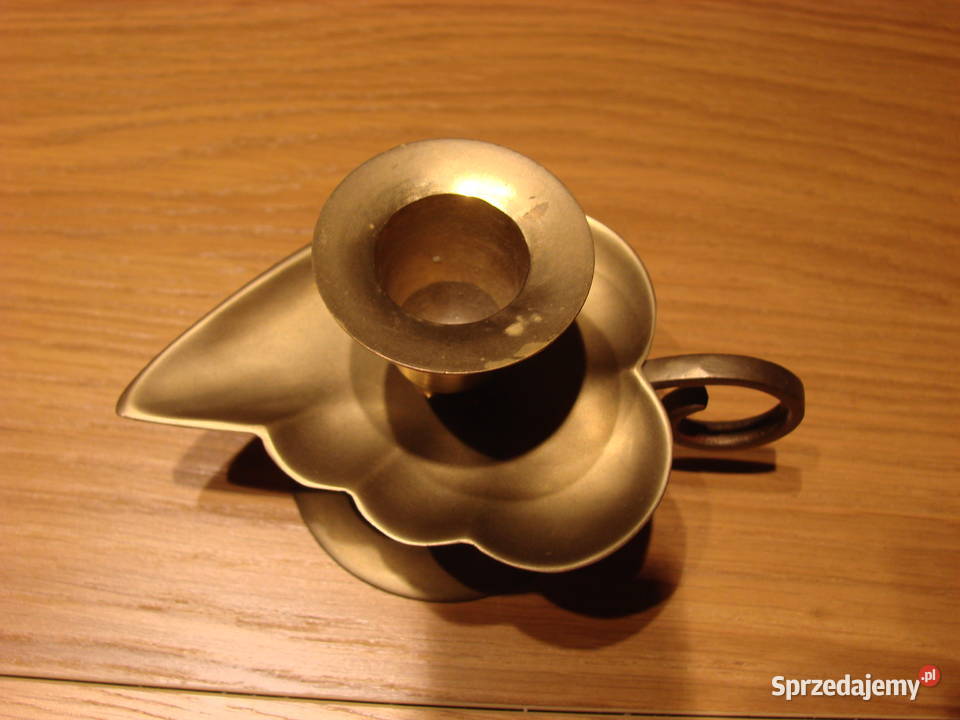Liść mosiężny świecznik