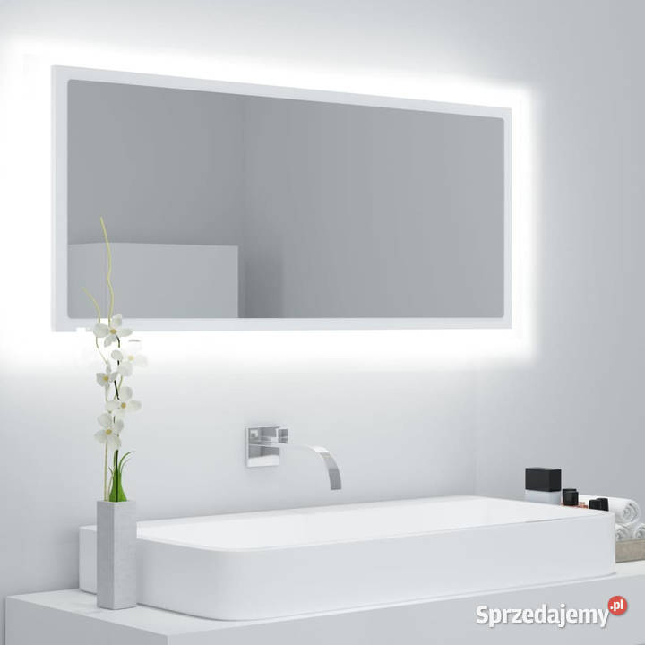Lustro łazienkowe z LED białe 100x85x37 akryl Warszawa sprzedam
