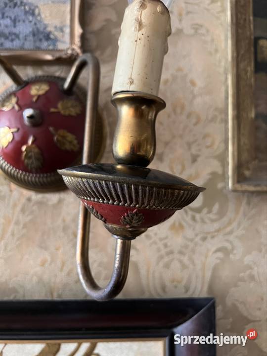 stare kinkiety bordowo złote vintage Bytom