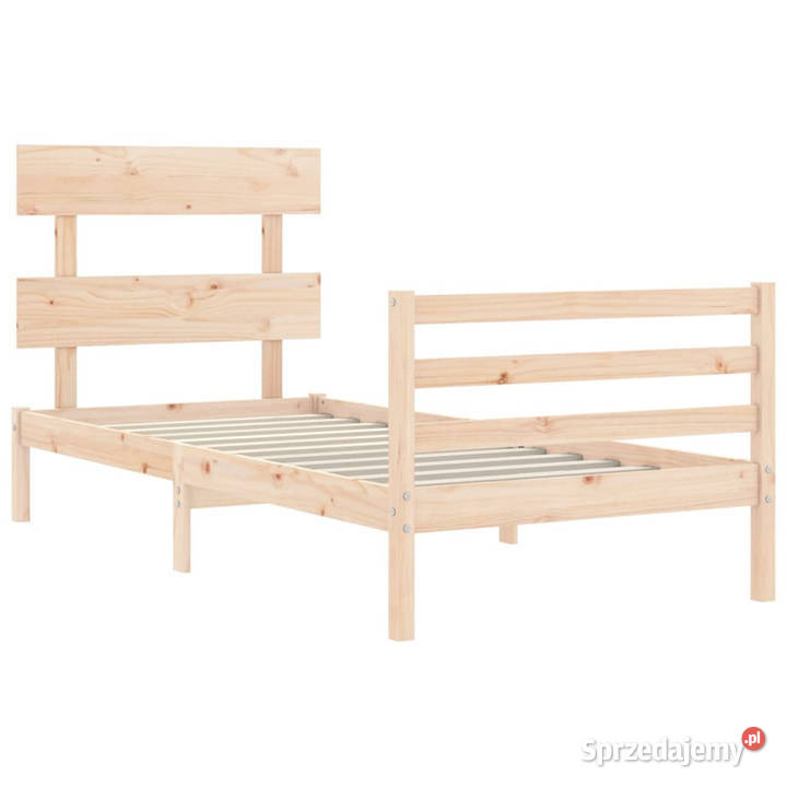 Rama łóżka z wezgłowiem lite drewno 90x200 Warszawa
