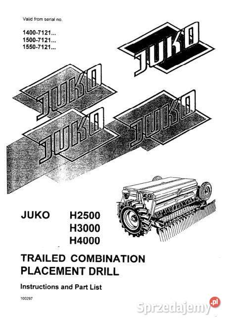 Juko H2500 H3000 H4000 instrukcja i katalog Poradniki, albumy i reportaże Kielce