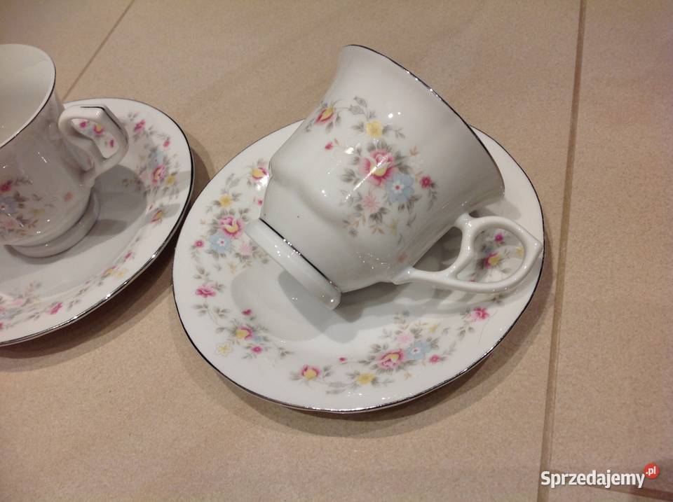 Filiżanka z Podstawkiem Stara Porcelana Hebei biały Nowa Sól