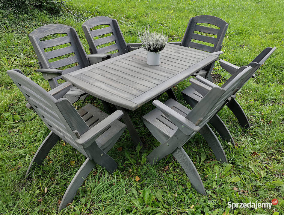 Meble ogrodowe drewniane tarasowe balkonowe inny kolor Kalety