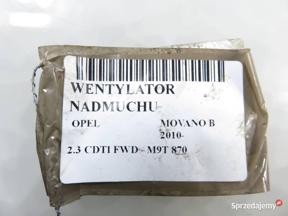 DMUCHAWA OPEL MOVANO B 2010 173830100 sprzedam