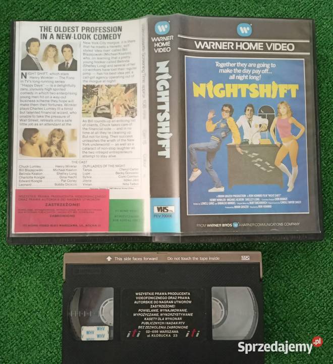 kaseta VHS z filmem Nocna zmiana Night Shift z podkarpackie