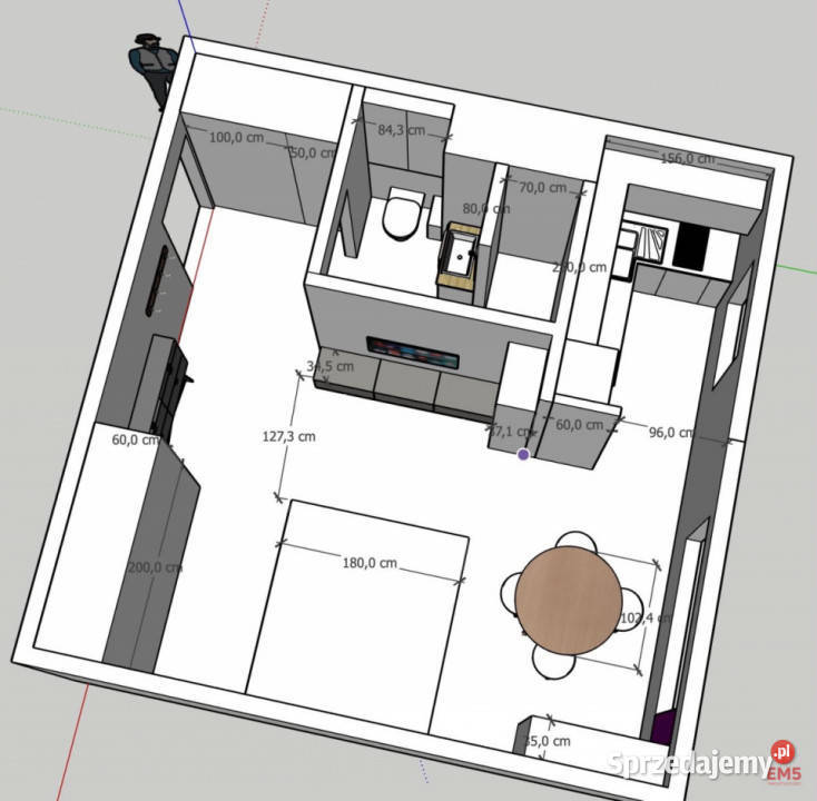 Mieszkanie 29m2 1 pok Augustów Śródmieście blok