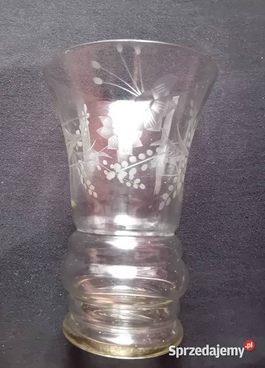 Szlifowany wazon art deco około połowy XX w Koźminek