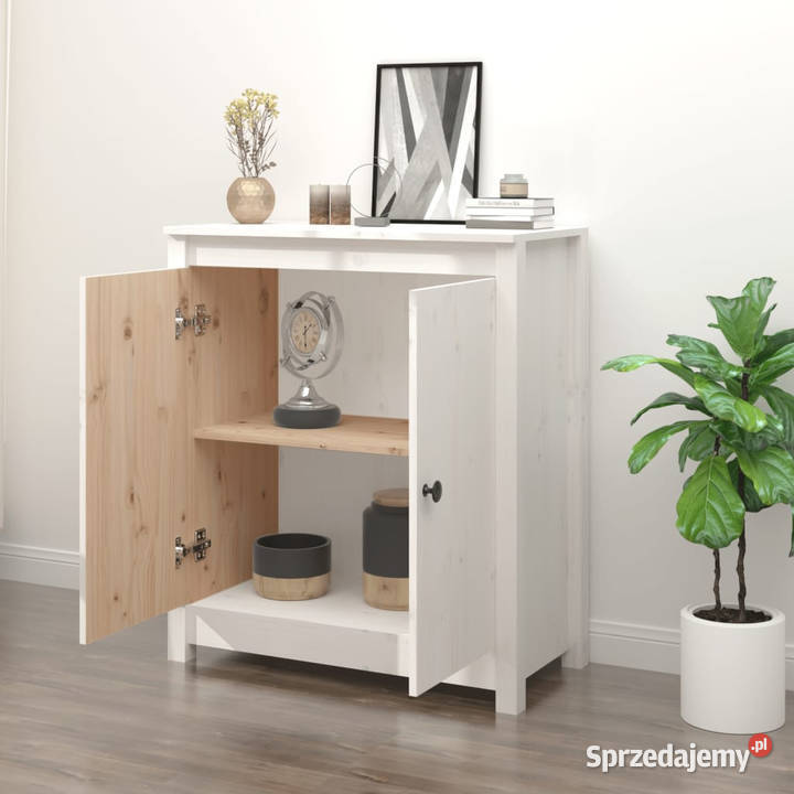 Szafka biała 70x35x80 lite drewno sosnowe