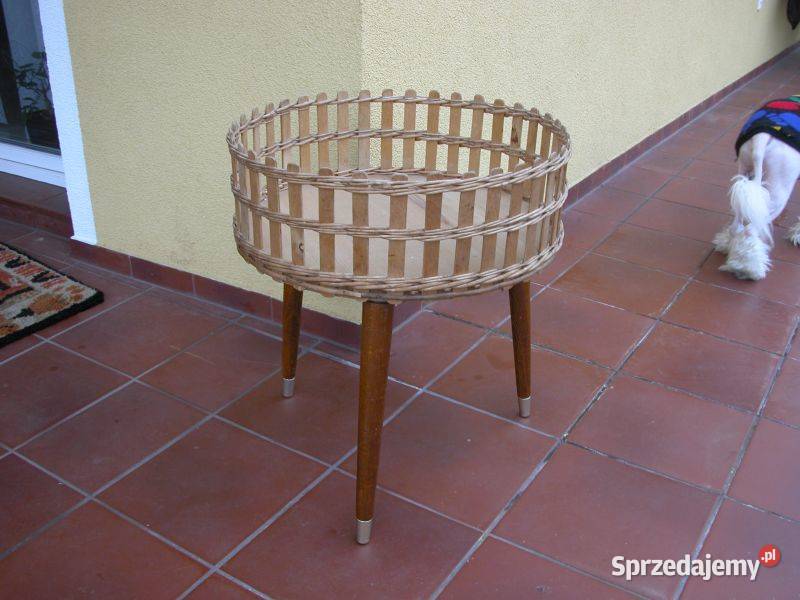 stary drewniany kwietnik- bare/ stolik