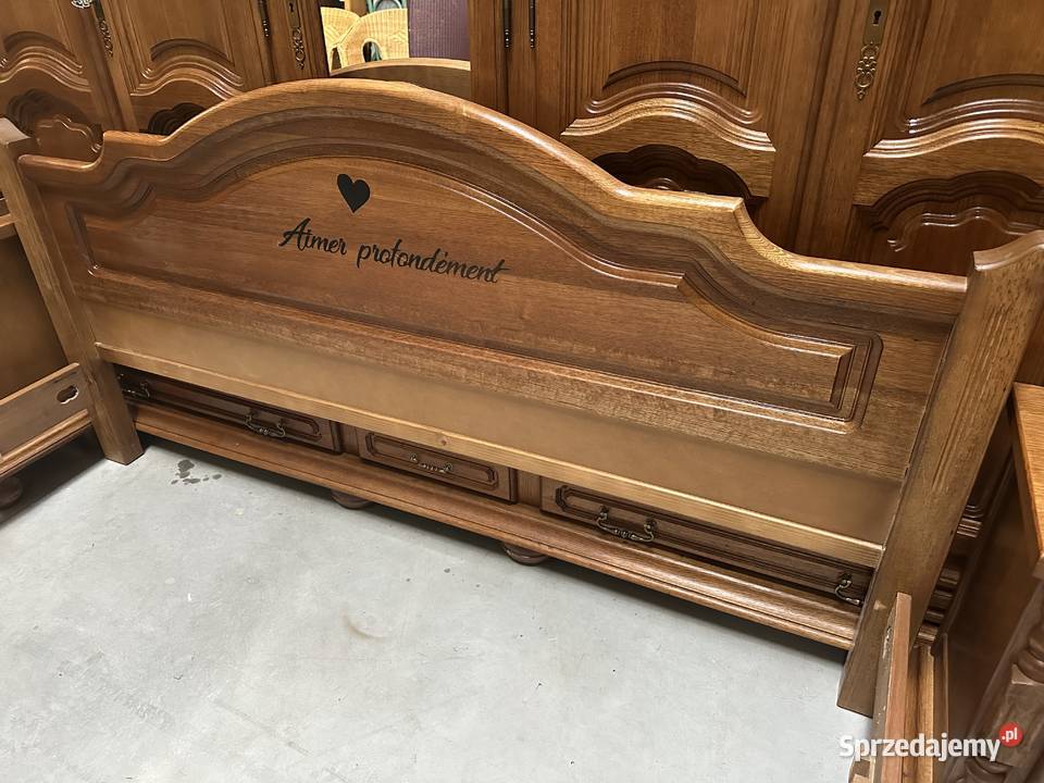 Dębowa sypialnia łóżko 180 szafki komoda szafa Sławoszewek