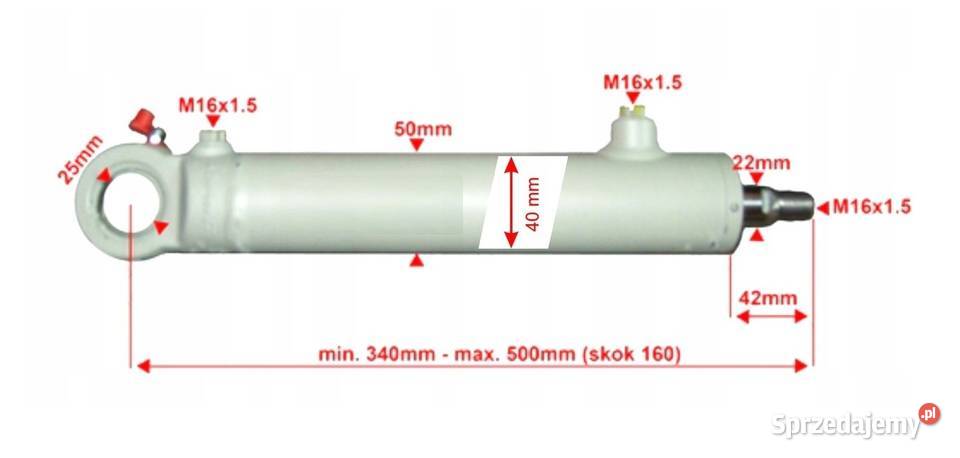 SIŁOWNIK HYDRAULICZNY BIZON CYLINDER TŁOK SK 160 Solec Kujawski sprzedam