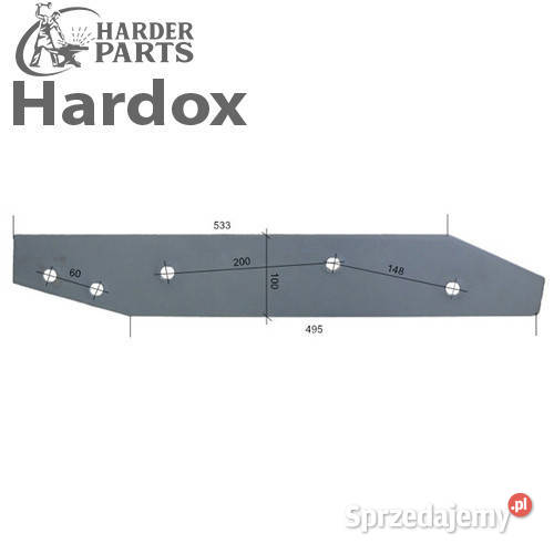 Płoza długa HARDOX 27011600L części do pługa