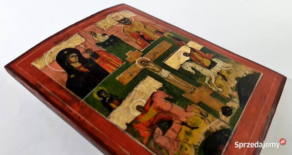 Ikona czteropolowa Jezus Chrystus Ukrzyżowany Warszawa sprzedam