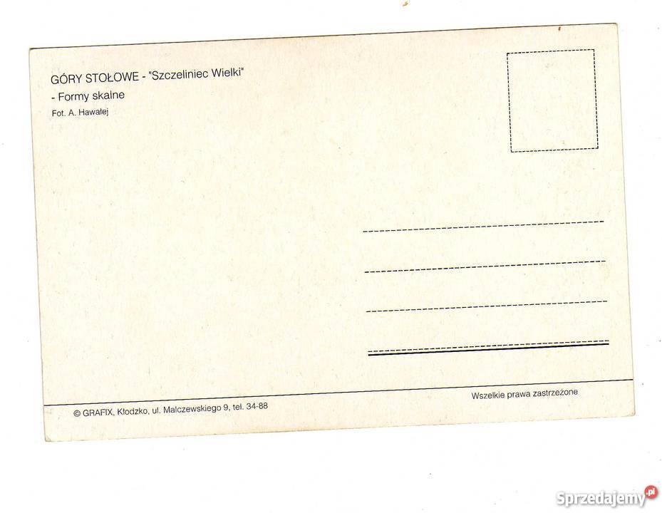GÓRY STOŁOWE SZCZELINIEC WIELKI POCZTÓWKA Pocztówki i karty telefoniczne Kolekcje Krynki sprzedam