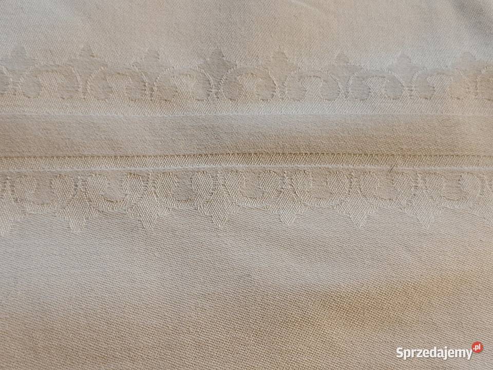 Obrus biały bawełna PRL Legnica