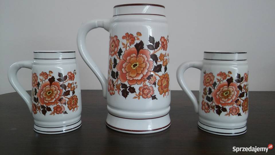Porcelanowe kufle LIPPELSDORF 1877 GDR zestaw Tarczyn