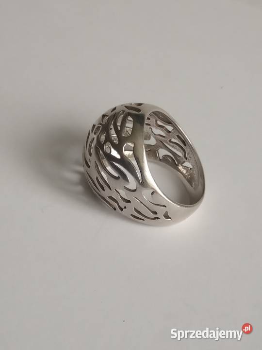 Srebrny piękny pierścionek ażurowy stare srebro Wrocław
