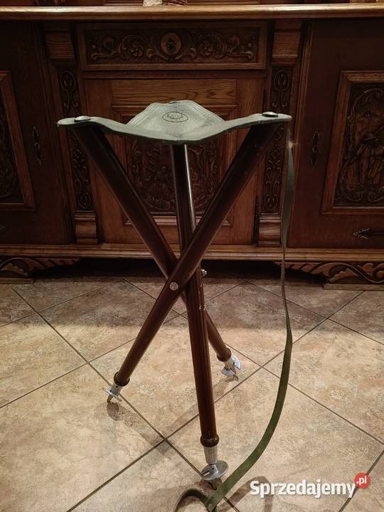 Krzesełko myśliwskie skóra składane Sporty strzeleckie i myślistwo Lipno