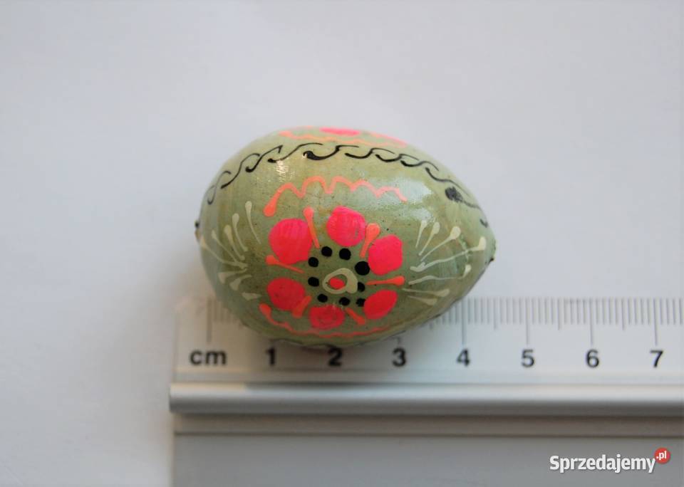 Stara pisanka drewniana malowana Ukraina 45 wielokolorowy